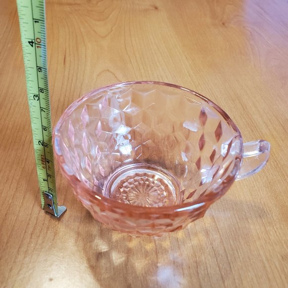 Vintage Cube "Cubist" Cup Pink Depression Glass - Picture 7 of 7